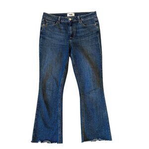 PAIGE Colette Crop Flare High Rise Raw Frayed Hem Jean Women's 29